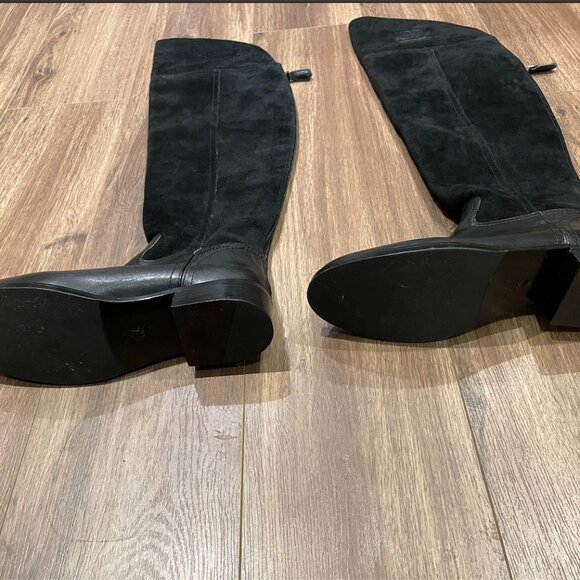 Brand New! Tory Burch Knee High Boot, Black, Suede & Leather, Size 7 - Picture 4 of 10